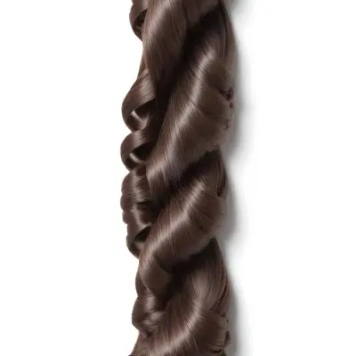 A Close Up Image Of A Strand Of Dark Brown Hair With A Spiral Curl Pattern 7 4667