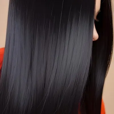 A Close Up Image Of Long Straight Black Hair