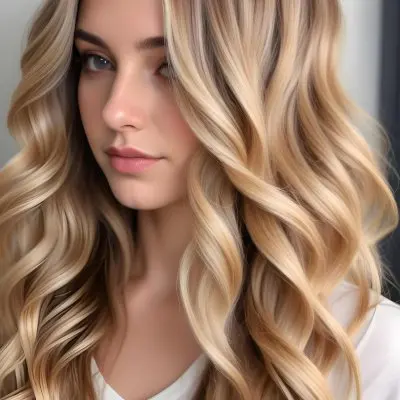 A Close Up Image Of Long Wavy Blonde Hair With Brown Roots Showcasing A Natural Looking Ombre Or Balayage Hair Color Effect 14 34fa