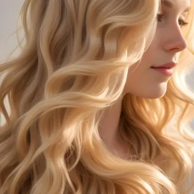 A Close Up Image Of Long Wavy Blonde Hair With Soft Sunlight Illuminating The Hair Against A Plain Background 4 F82e
