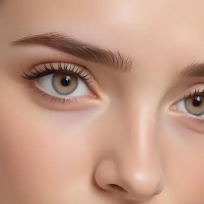 A Close Up Of A Caucasian Woman With Fair Skin 25 Years Old Light Brown Eyebrows And Brown Eyes In A Studio 2 46a3