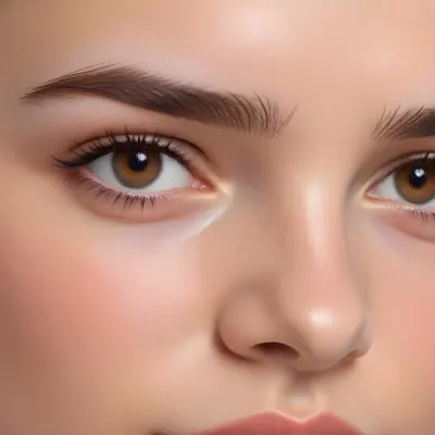 A Close Up Of A Caucasian Woman With Fair Skin 25 Years Old Light Brown Eyebrows And Brown Eyes In A Studio 5 B765
