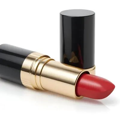 A Close Up Of A Red Lipstick In A Gold And Black Cosmetic Container 1 A7de