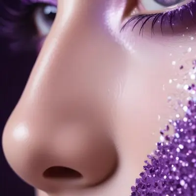 A Close Up Of A Woman S Eye With Long Eyelashes Wearing Purple Eyeshadow And Glitter 6 9fc8