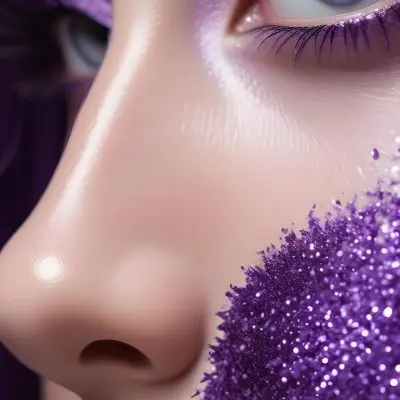 A Close Up Of A Woman S Eye With Long Eyelashes Wearing Purple Eyeshadow And Glitter 8