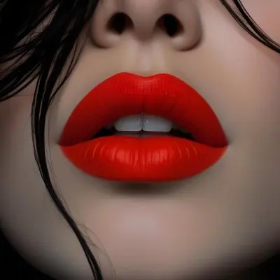 A Close Up Of A Woman S Face With Dark Hair Dark Skin And Bright Red Lips 28 Be2b