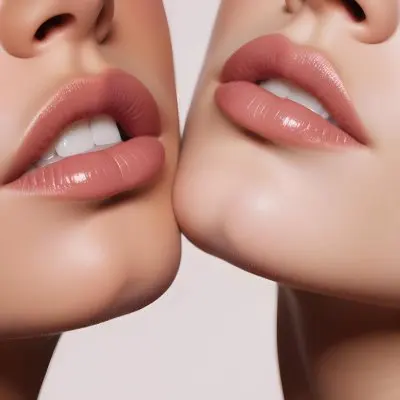 A Close Up Of A Woman S Lips With Glossy Full Lips And A Natural Makeup Look 3