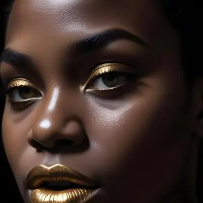 A Close Up Portrait Of A Young African Woman With Dark Skin Full Lips And Intense Eyes The Image Has Dramatic High Contrast Lighting That Creates A Moody Mysterious Atmosphere 19 4612