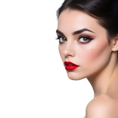 A Close Up Portrait Of A Young Caucasian Woman With Dark Hair And Bold Makeup Including Red Lipstick She Has A Serious Expression On Her Face And Is Looking Directly At The Camera 7 Ca01