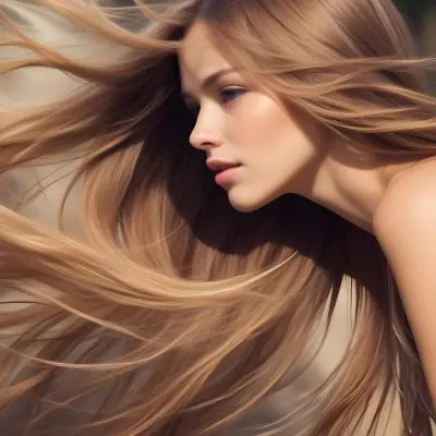 A Close Up Portrait Of A Young Caucasian Woman With Long Straight Light Brown Hair Flowing In The Wind 1 Ced0