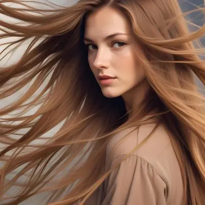 A Close Up Portrait Of A Young Caucasian Woman With Long Straight Light Brown Hair Flowing In The Wind 10 D89f