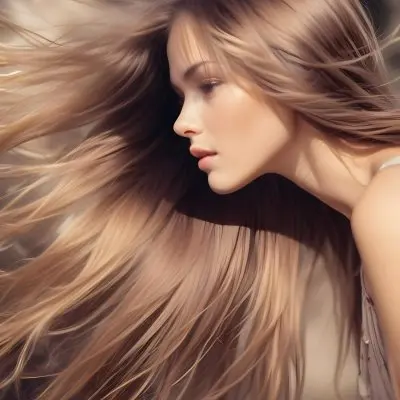 A Close Up Portrait Of A Young Caucasian Woman With Long Straight Light Brown Hair Flowing In The Wind 2 59f4