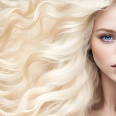 A Close Up Portrait Of A Young Caucasian Woman With Long Wavy Platinum Blonde Hair Covering Most Of Her Face She Has Striking Blue Eyes And Full Lips And Appears To Be Wearing Natural Makeup 7 F462
