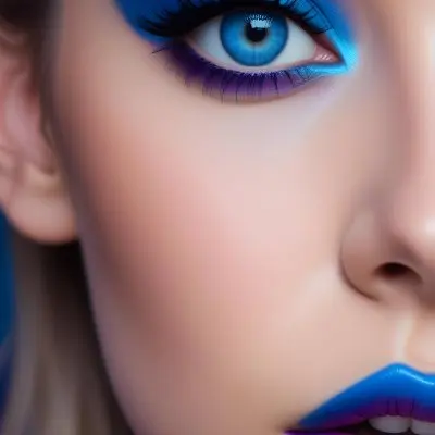 A Close Up Portrait Of A Young Woman With Striking Blue Eyes Dark Eyebrows And Vibrant Blue And Purple Eyeshadow The Background Is Blurred Putting The Focus On The Woman 11 D5ea
