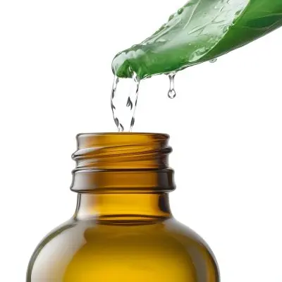 A Drop Of Water Falling From A Green Leaf Into A Green Glass Bottle White Background 22 1f19