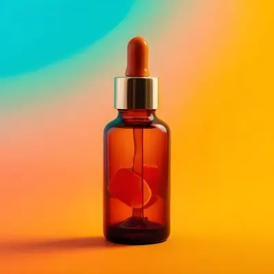 A Flat Lay Arrangement Featuring A Brown Glass Dropper Bottle With A Gold Cap Surrounded By Slices Of Orange Lime And Along With Small Green Capsules And Yellow Leaves On A White Background 28 B3e3