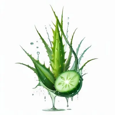 A Green Aloe Vera Drop With Aloe Vera Slices Inside A Small Green Sphere On The Right White Background 15 Aef9