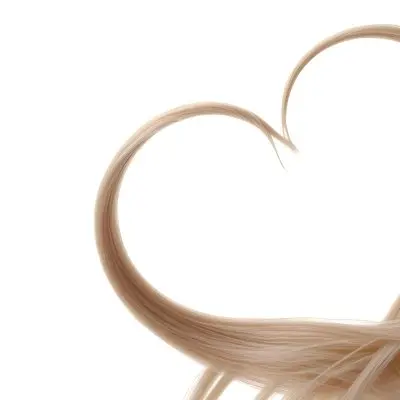 A Heart Shape Made Of White Hair Strands The Hair Is Shiny And Healthy The Background Is Plain White Studio Shot 12 171f