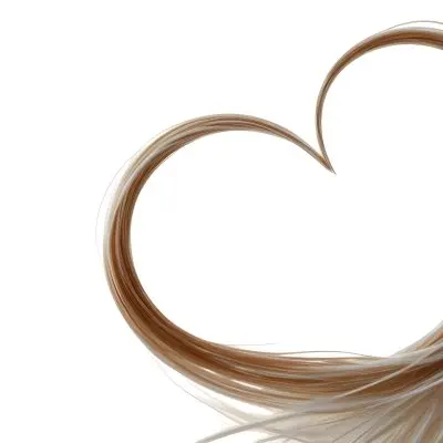 A Heart Shape Made Of White Hair Strands The Hair Is Shiny And Healthy The Background Is Plain White Studio Shot 15 9ba4