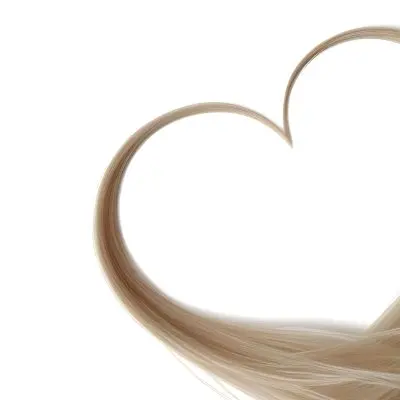 A Heart Shape Made Of White Hair Strands The Hair Is Shiny And Healthy The Background Is Plain White Studio Shot 2 36b2