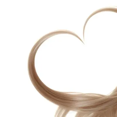 A Heart Shape Made Of White Hair Strands The Hair Is Shiny And Healthy The Background Is Plain White Studio Shot 23 F7e5