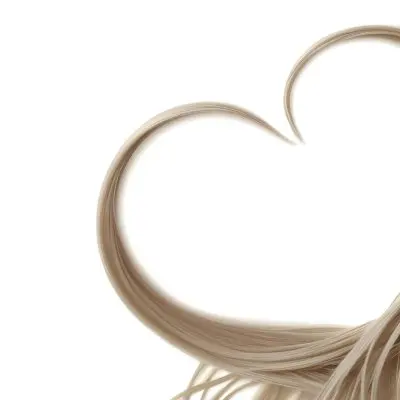 A Heart Shape Made Of White Hair Strands The Hair Is Shiny And Healthy The Background Is Plain White Studio Shot 25 A08c