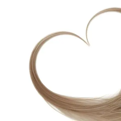 A Heart Shape Made Of White Hair Strands The Hair Is Shiny And Healthy The Background Is Plain White Studio Shot 32 4cd7