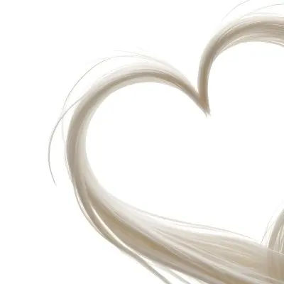 A Heart Shape Made Of White Hair Strands The Hair Is Shiny And Healthy The Background Is Plain White Studio Shot 8 5026