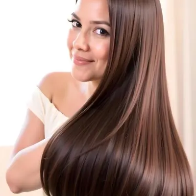 A Hispanic Woman 28 Years Old With Long Brown Hair Looking At The Camera In A Bright Environment 1 0924