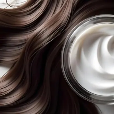A Jar Of White Cream Next To Long Wavy Brown Hair The Jar Is On The Right Side Of The Image And The Hair Is On The Left Side 22 6aa8