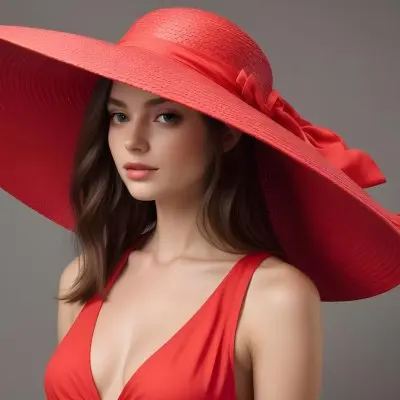 A Large Red Straw Hat