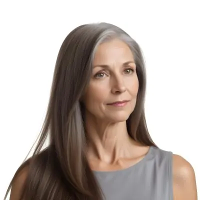 A Middle Aged Caucasian Woman With Long Straight Brown And Gray Hair 22 74f3