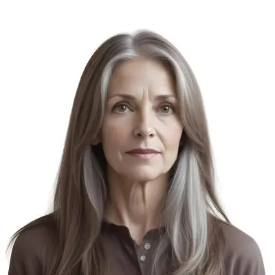 A Middle Aged Caucasian Woman With Long Straight Brown And Gray Hair 5 115d