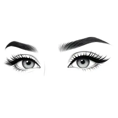 A Pair Of Eyes One Open And One Closed With Long Eyelashes And Defined Eyebrows In A Minimalist Style Isolated On A White Background 1 A963