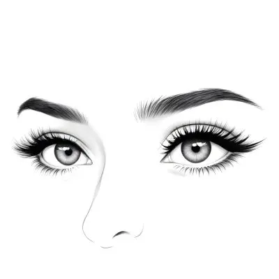 A Pair Of Eyes One Open And One Closed With Long Eyelashes And Defined Eyebrows In A Minimalist Style Isolated On A White Background 10 D249