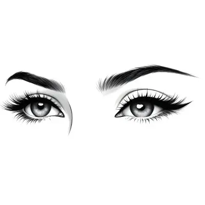 A Pair Of Eyes One Open And One Closed With Long Eyelashes And Defined Eyebrows In A Minimalist Style Isolated On A White Background 11 C2a0
