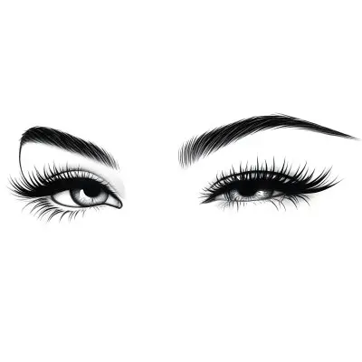 A Pair Of Eyes One Open And One Closed With Long Eyelashes And Defined Eyebrows In A Minimalist Style Isolated On A White Background 14 173d