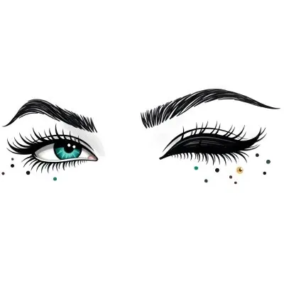 A Pair Of Eyes One Open And One Closed With Long Eyelashes And Defined Eyebrows In A Minimalist Style Isolated On A White Background 14 Eeae