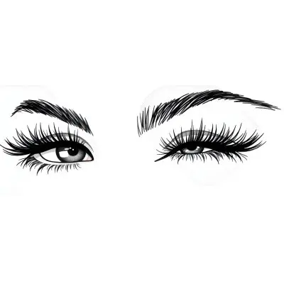 A Pair Of Eyes One Open And One Closed With Long Eyelashes And Defined Eyebrows In A Minimalist Style Isolated On A White Background 16 0219