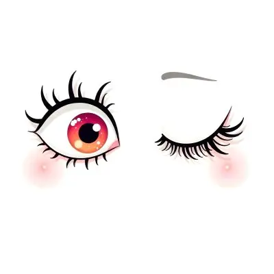 A Pair Of Eyes One Open And One Closed With Long Eyelashes And Defined Eyebrows In A Minimalist Style Isolated On A White Background 19 A66b