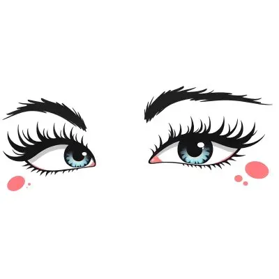 A Pair Of Eyes One Open And One Closed With Long Eyelashes And Defined Eyebrows In A Minimalist Style Isolated On A White Background 20 0c29