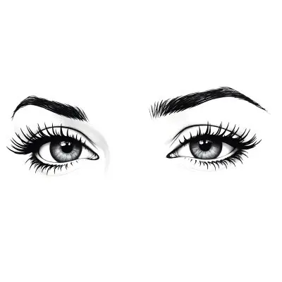 A Pair Of Eyes One Open And One Closed With Long Eyelashes And Defined Eyebrows In A Minimalist Style Isolated On A White Background 21 4a6f
