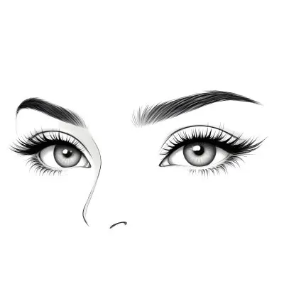 A Pair Of Eyes One Open And One Closed With Long Eyelashes And Defined Eyebrows In A Minimalist Style Isolated On A White Background 21 5d0d