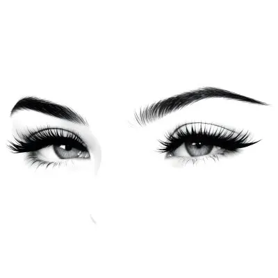 A Pair Of Eyes One Open And One Closed With Long Eyelashes And Defined Eyebrows In A Minimalist Style Isolated On A White Background 23 21a3