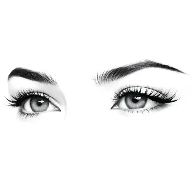 A Pair Of Eyes One Open And One Closed With Long Eyelashes And Defined Eyebrows In A Minimalist Style Isolated On A White Background 27 9472