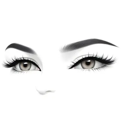 A Pair Of Eyes One Open And One Closed With Long Eyelashes And Defined Eyebrows In A Minimalist Style Isolated On A White Background 3 6cff