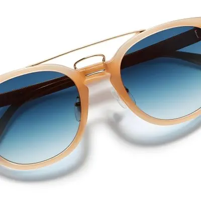 A Pair Of Sunglasses With A Blue Frame And Blue Gradient Lenses The Background Is Plain White 3 1a4e