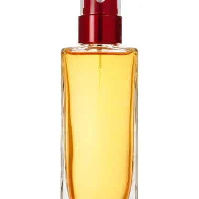 A Perfume Bottle With A White Cap And A Red Liquid Inside The Background Is White 13 Fe65