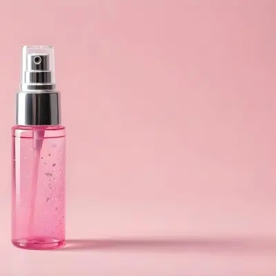 A Pink Spray Bottle With Silver Details And A Transparent Cap The Bottle Is Filled With A Pink Liquid With Silver Glitters Pink Background 41 7261