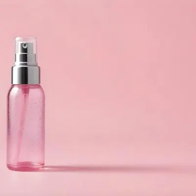 A Pink Spray Bottle With Silver Details And A Transparent Cap The Bottle Is Filled With A Pink Liquid With Silver Glitters Pink Background 53 9560